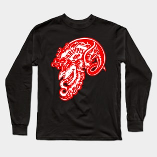 Smiling Krampus - Red Version Long Sleeve T-Shirt